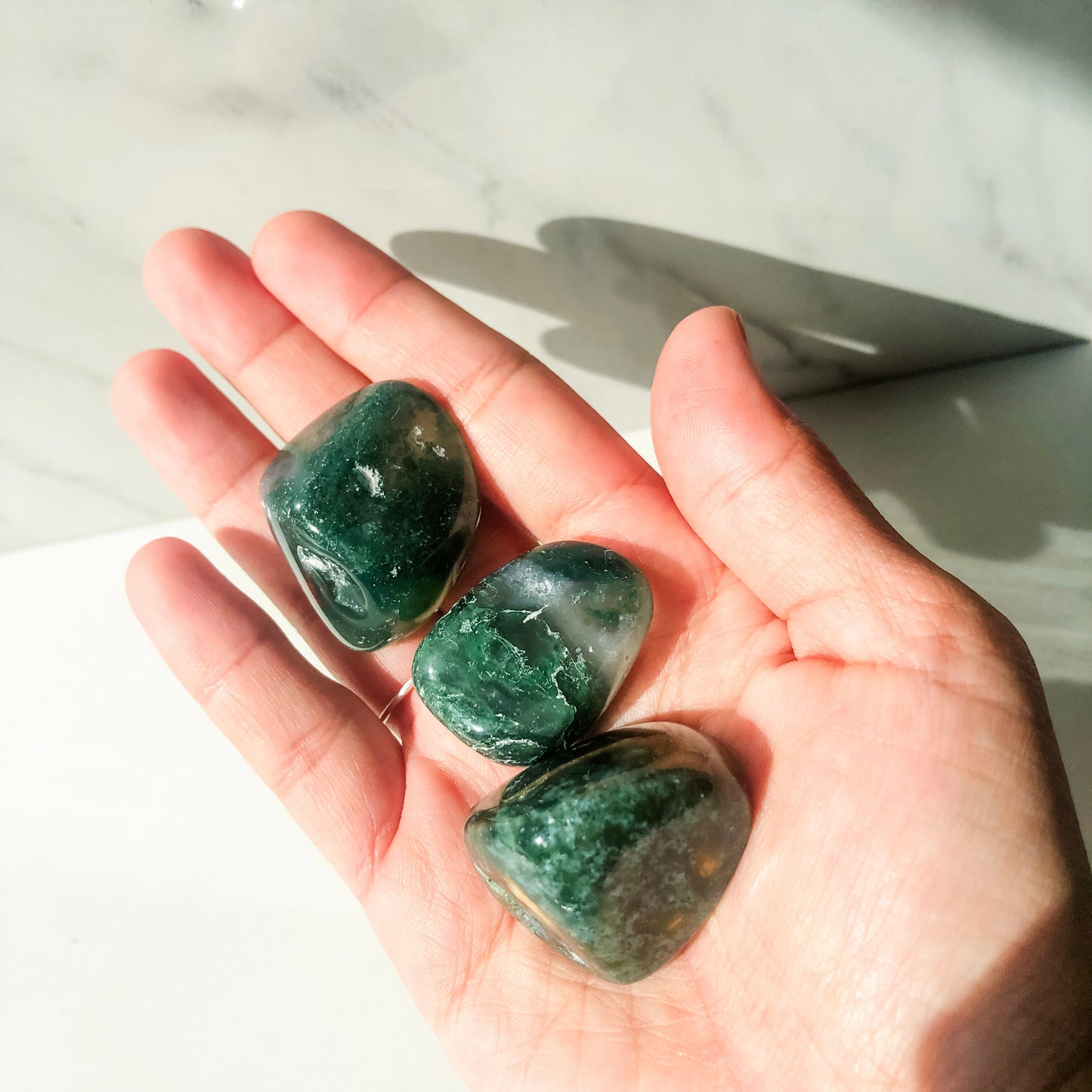 Moss Agate Tumbled