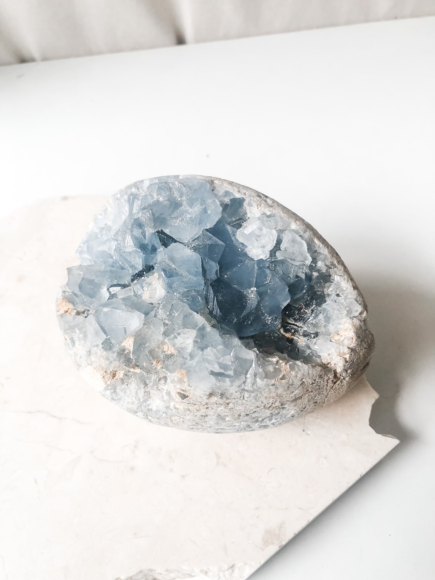Celestite Cluster (1.4kg) with Iron Stand