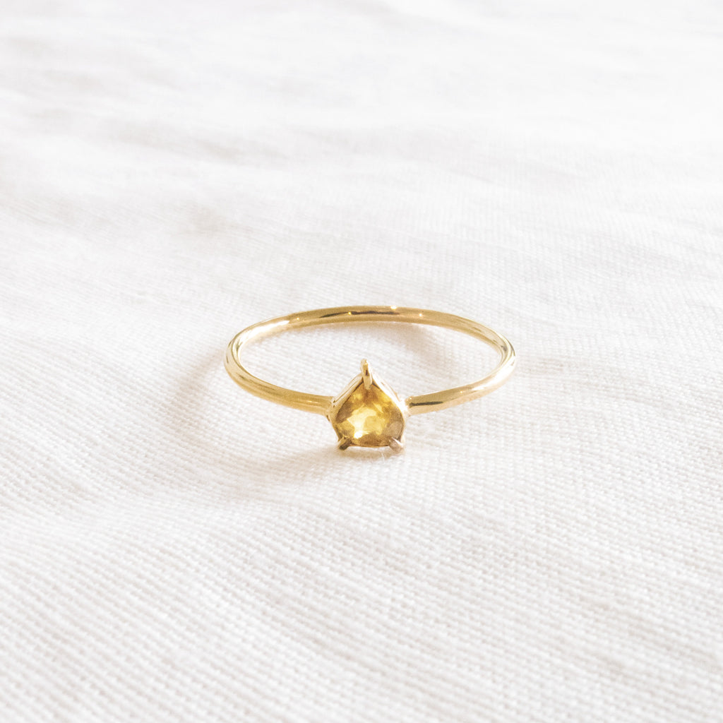 Citrine Ring - 14K Gold Vermeil