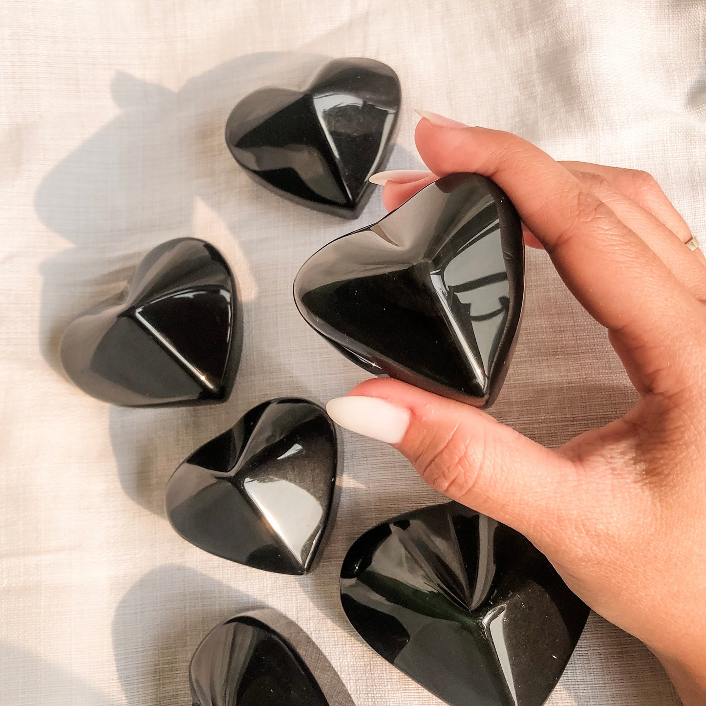 Rainbow Obsidian Heart