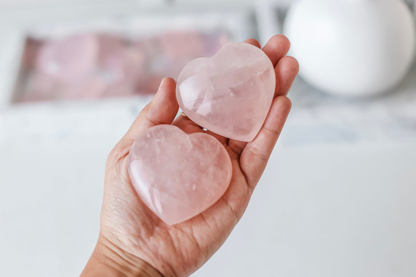 Rose Quartz Heart L