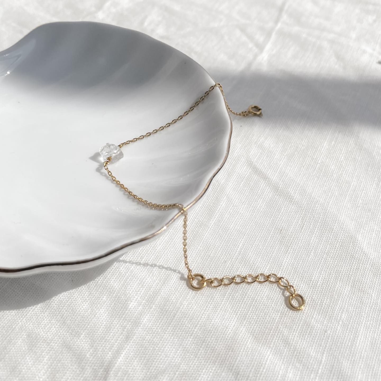 Herkimer Diamond Bracelet - 14K Gold Vermeil