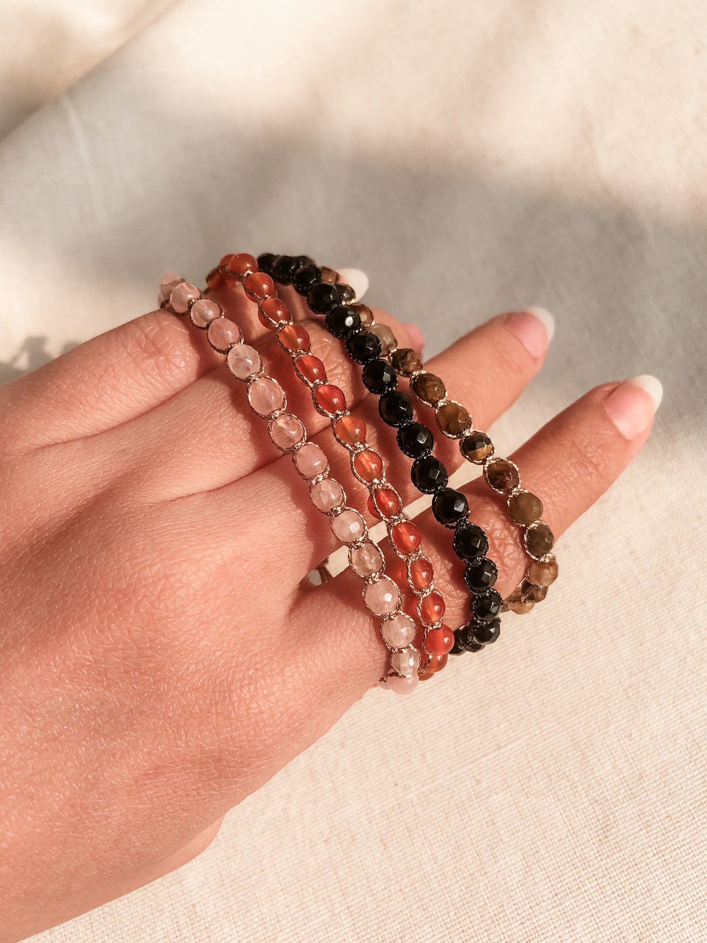 Gemstone Macrame Bracelet 4mm