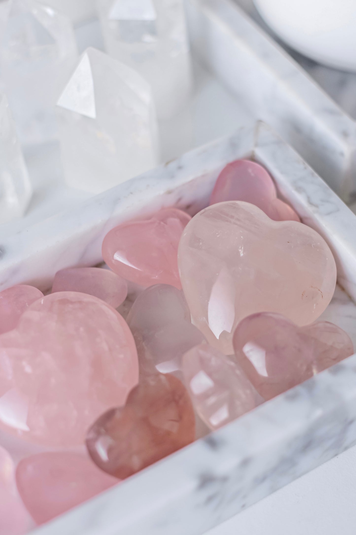 Rose Quartz Heart L