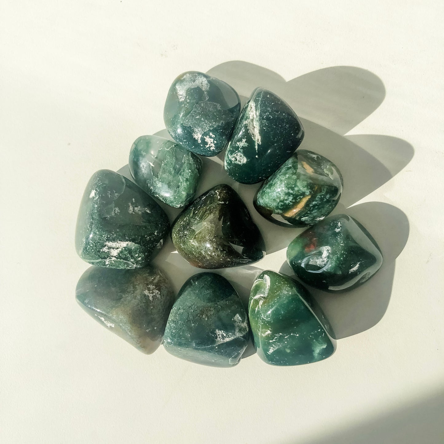 Moss Agate Tumbled