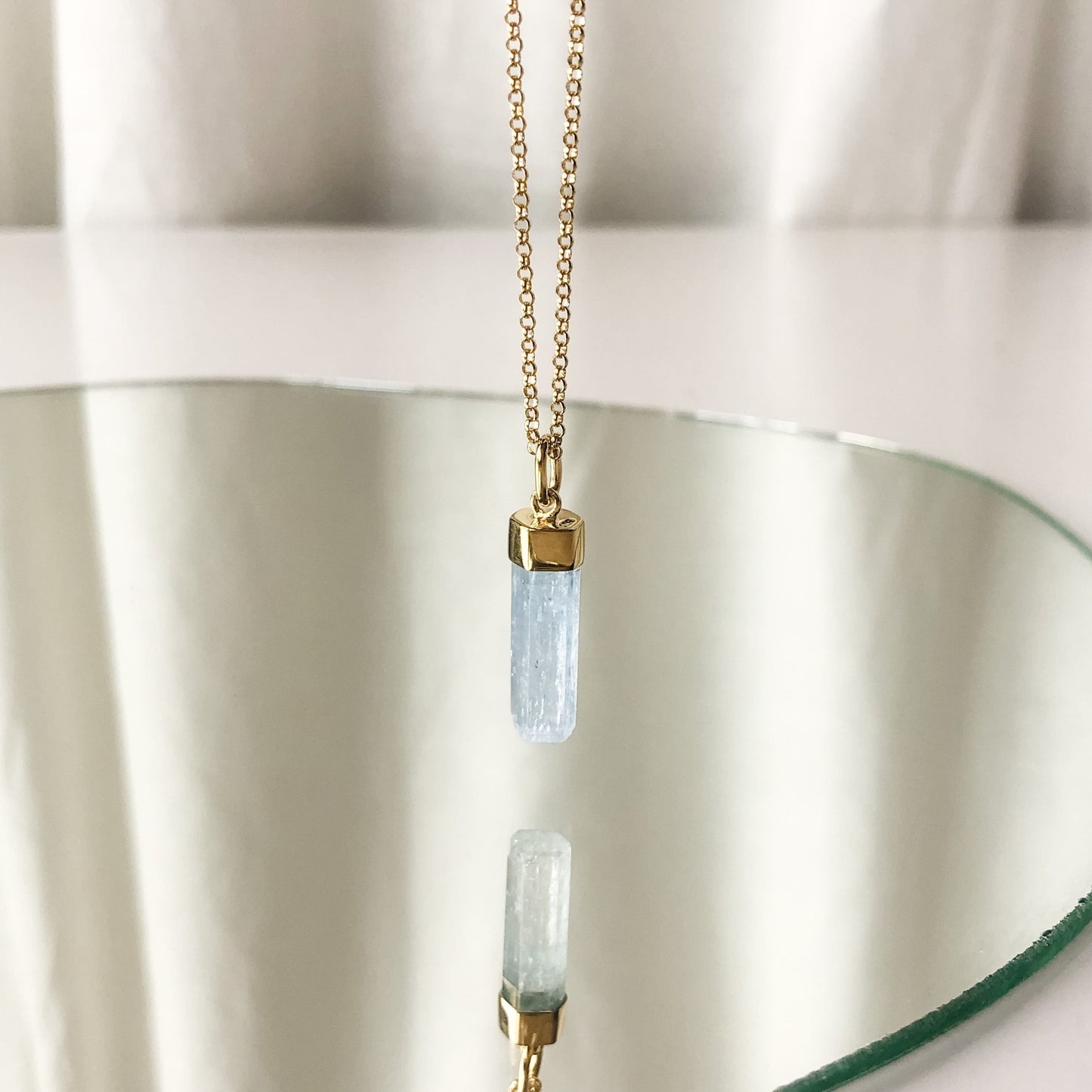 Aquamarine Necklace - 14K Gold Vermeil