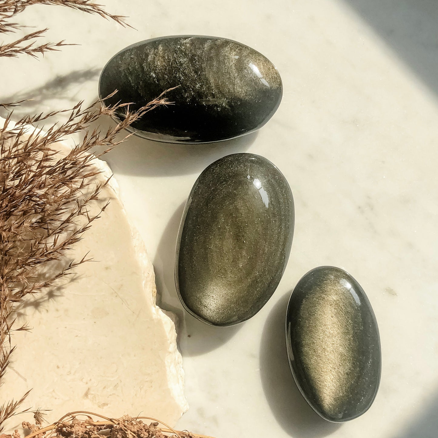 Gold Sheen Obsidian Palm