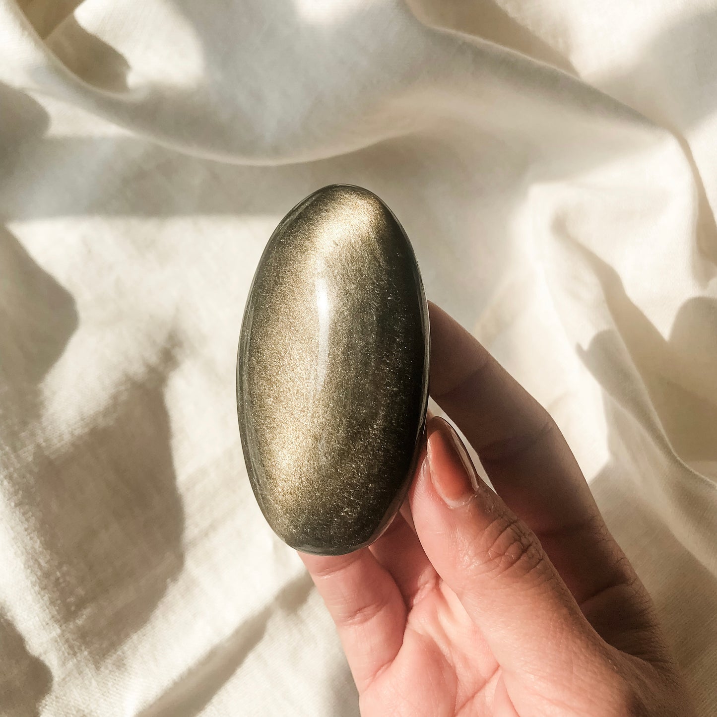 Gold Sheen Obsidian Palm