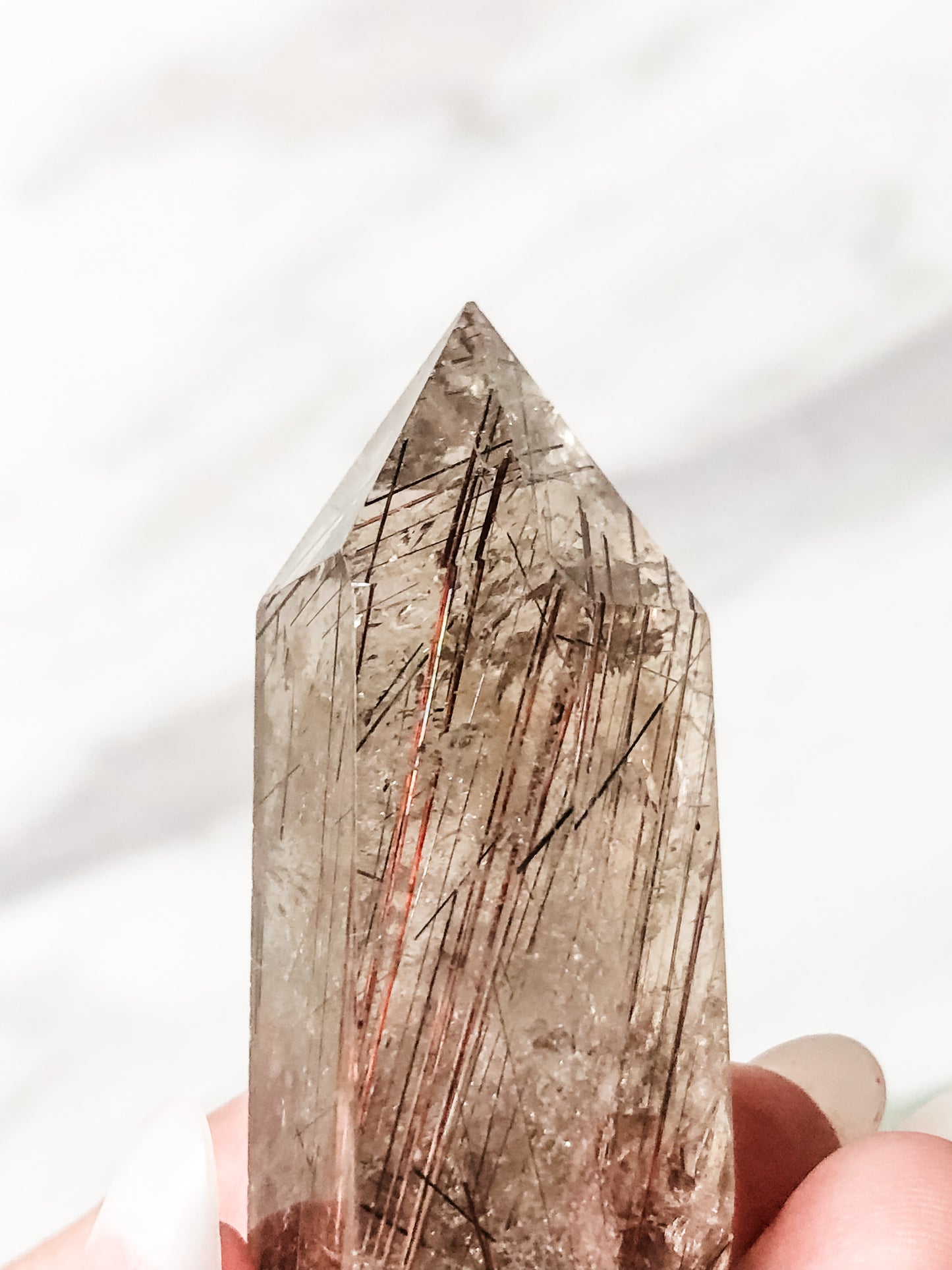 Copper Rutilated Smoky Quartz Point (46g)