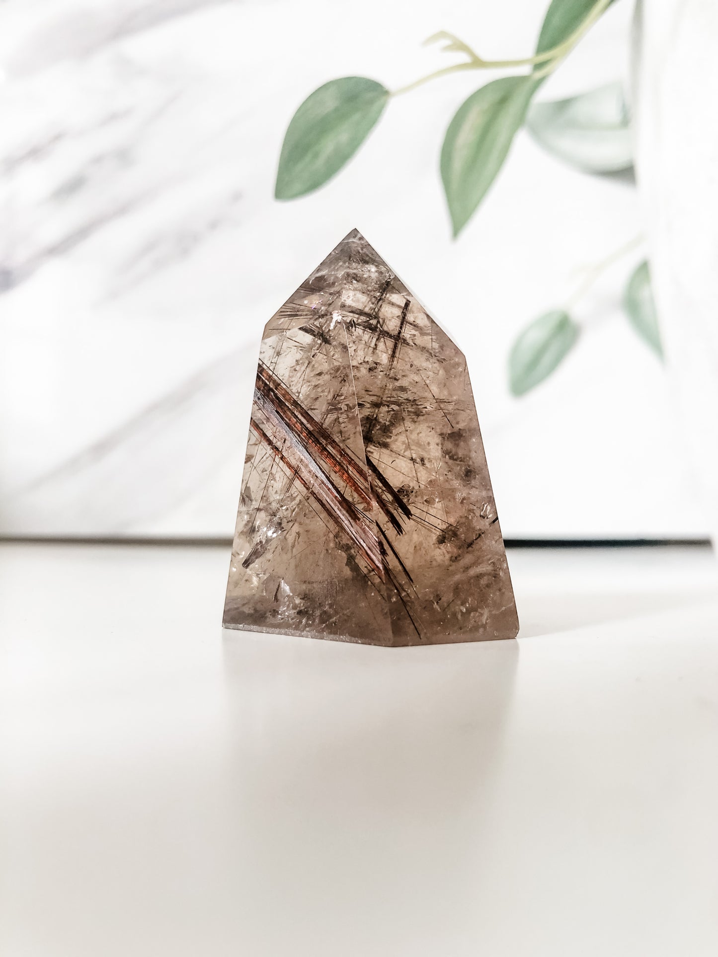 Copper Rutilated Smoky Quartz Point (74g)