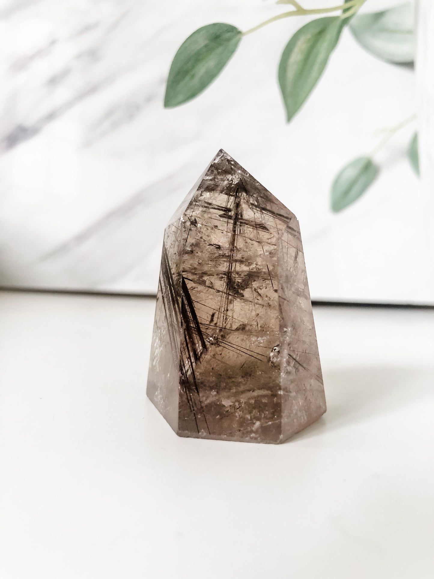 Copper Rutilated Smoky Quartz Point (74g)