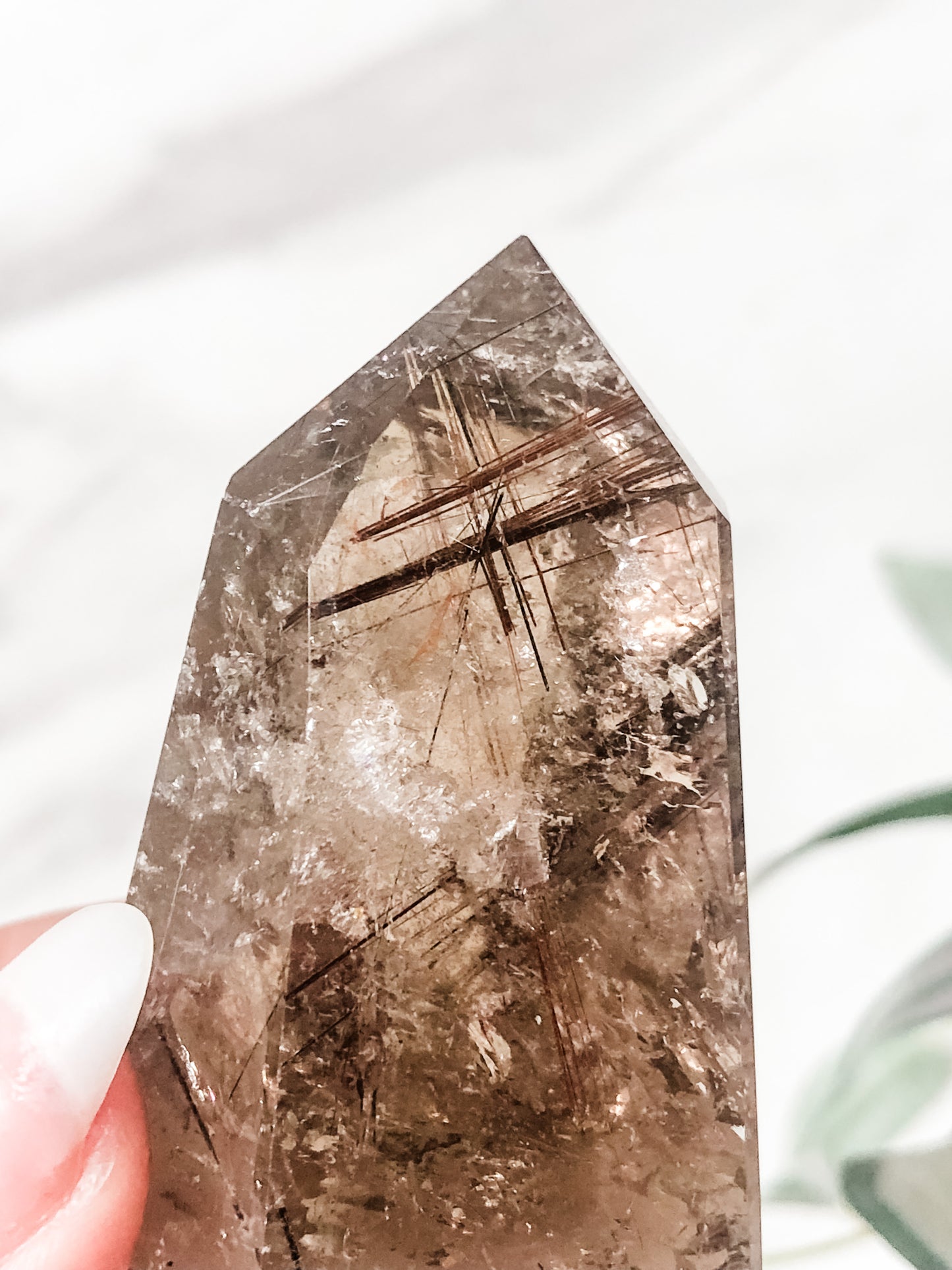 Copper Rutilated Smoky Quartz Point (74g)