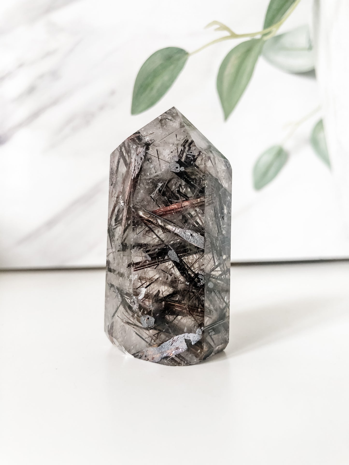 Titanium Oxide & Copper Rutilated Quartz Point (97g)
