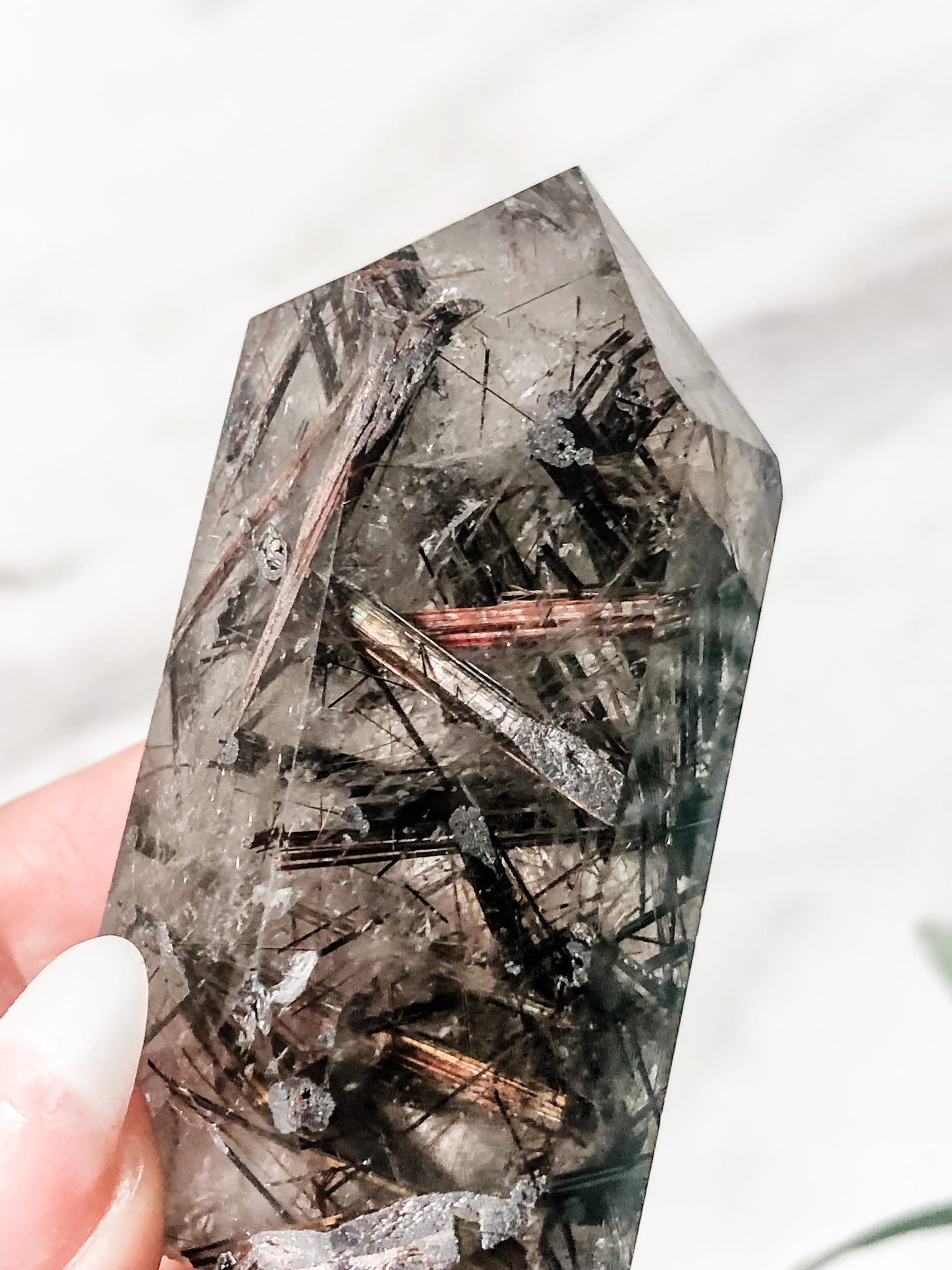 Titanium Oxide & Copper Rutilated Quartz Point (97g)