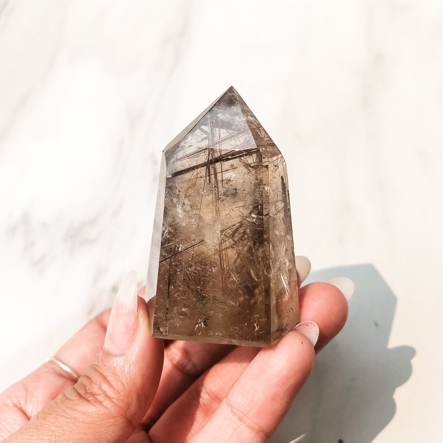 Copper Rutilated Smoky Quartz Point (74g)