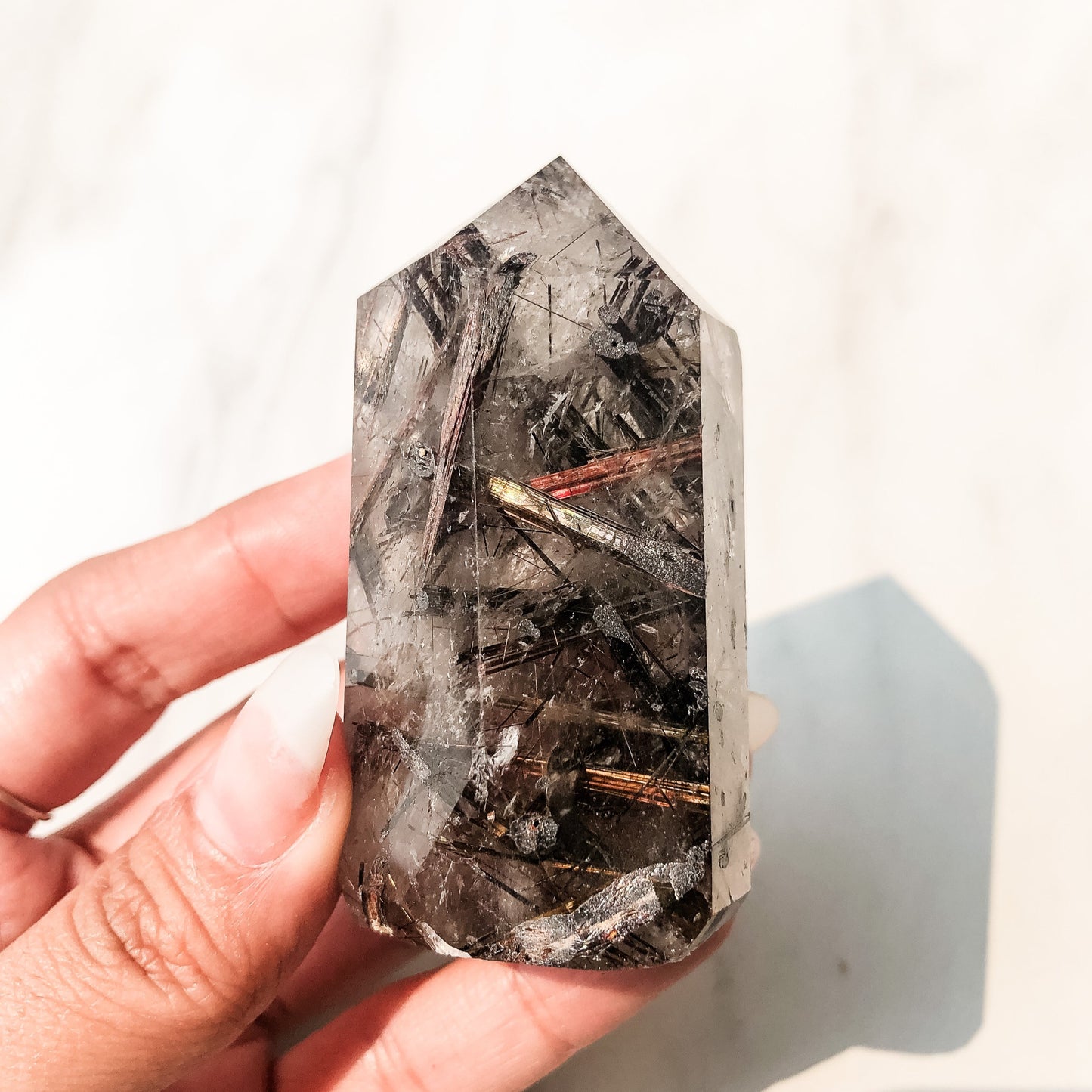 Titanium Oxide & Copper Rutilated Quartz Point (97g)