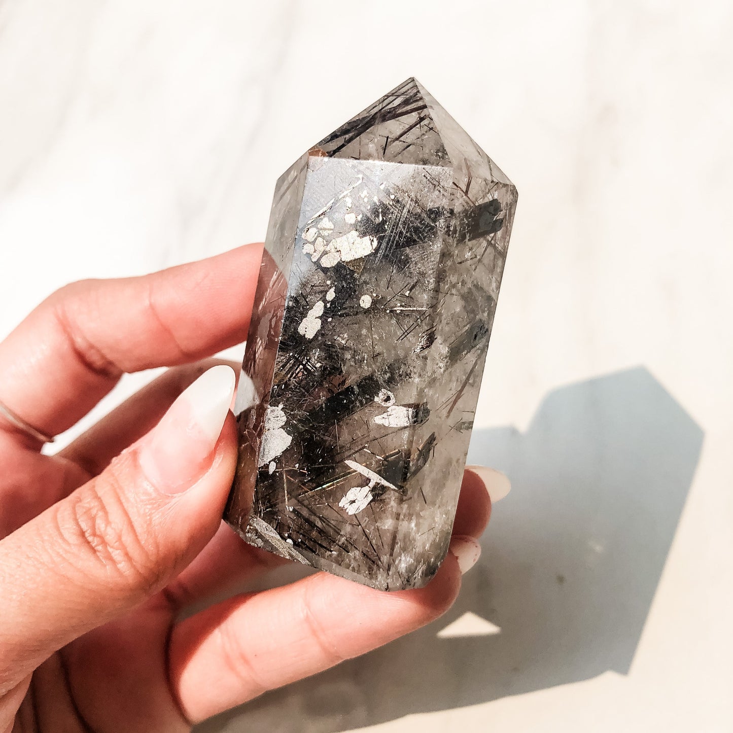 Titanium Oxide & Copper Rutilated Quartz Point (97g)
