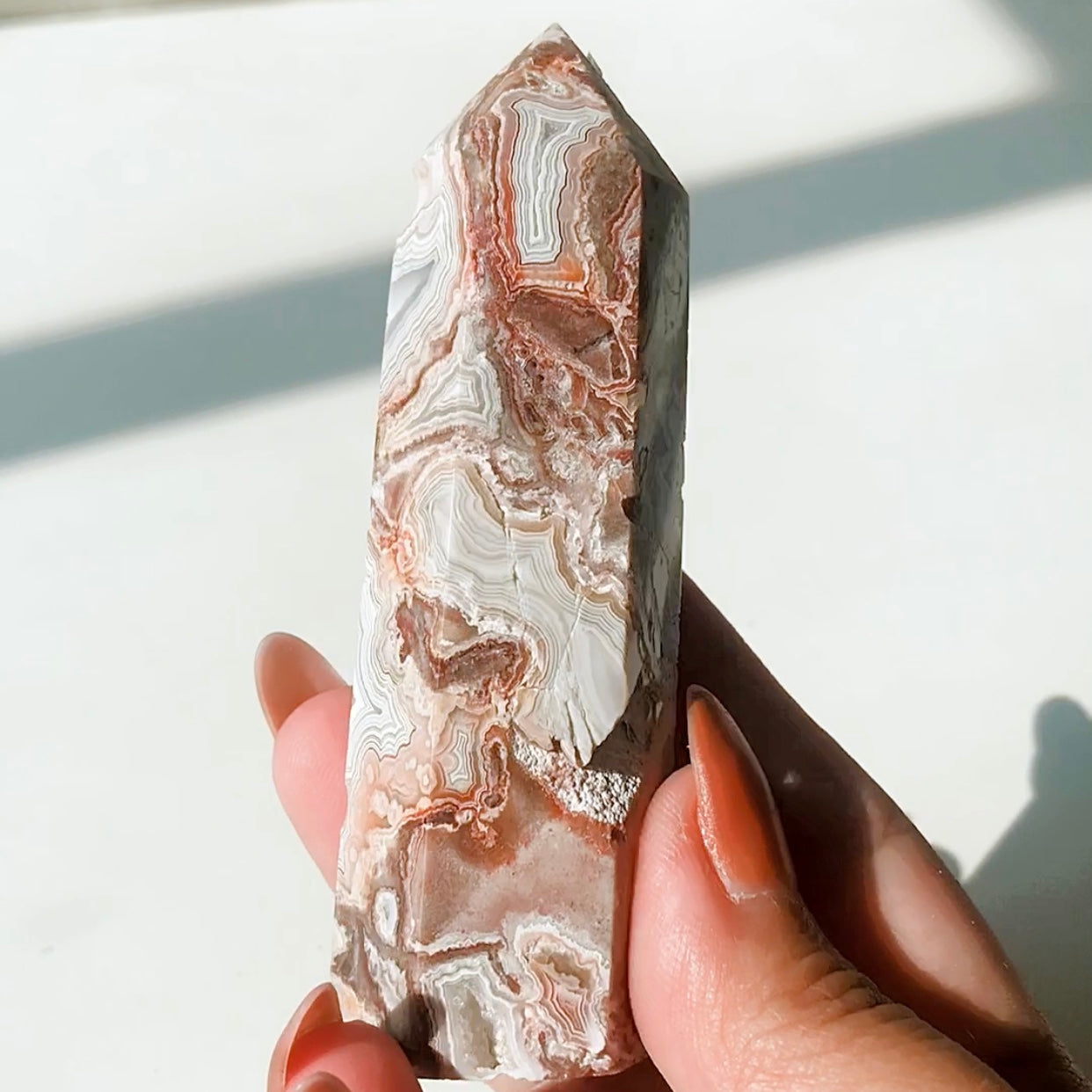 Mexican Crazy Lace Agate Tower