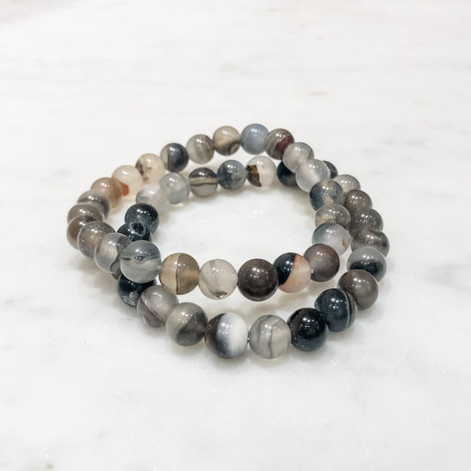 Crystal Beads Bracelet - Onyx Agate
