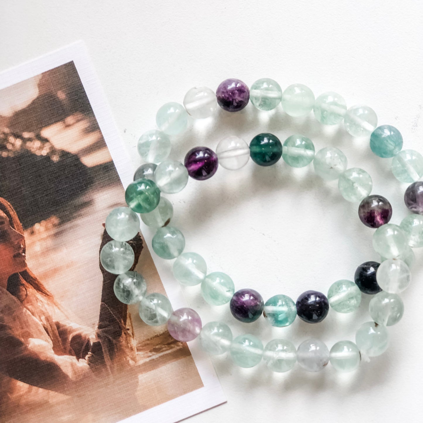 Crystal Beads Bracelet - Fluorite
