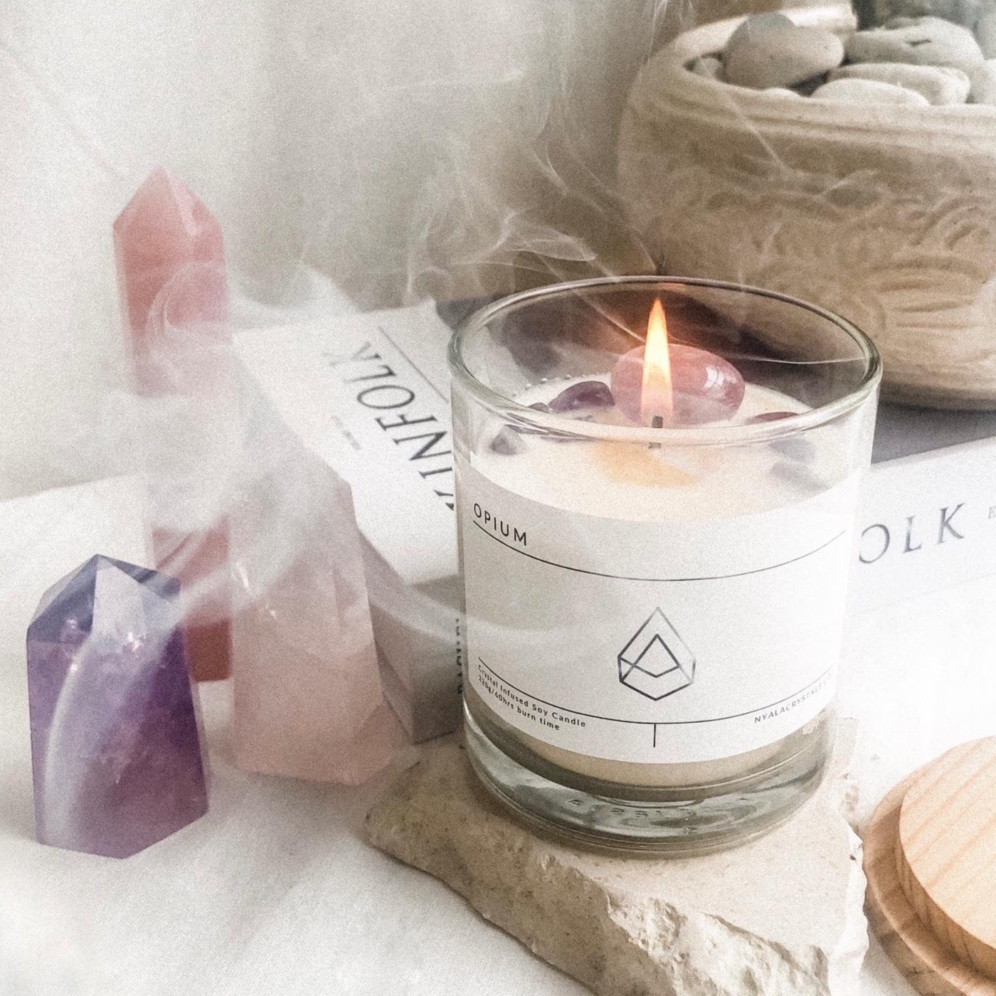 Crystal Infused Soy Candle - 220gr
