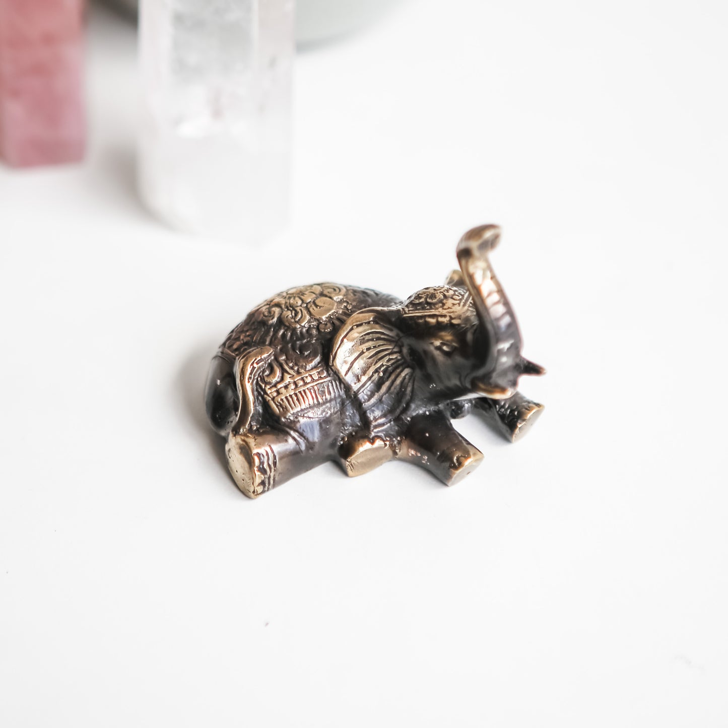 Sleeping Elephant Brass Statue