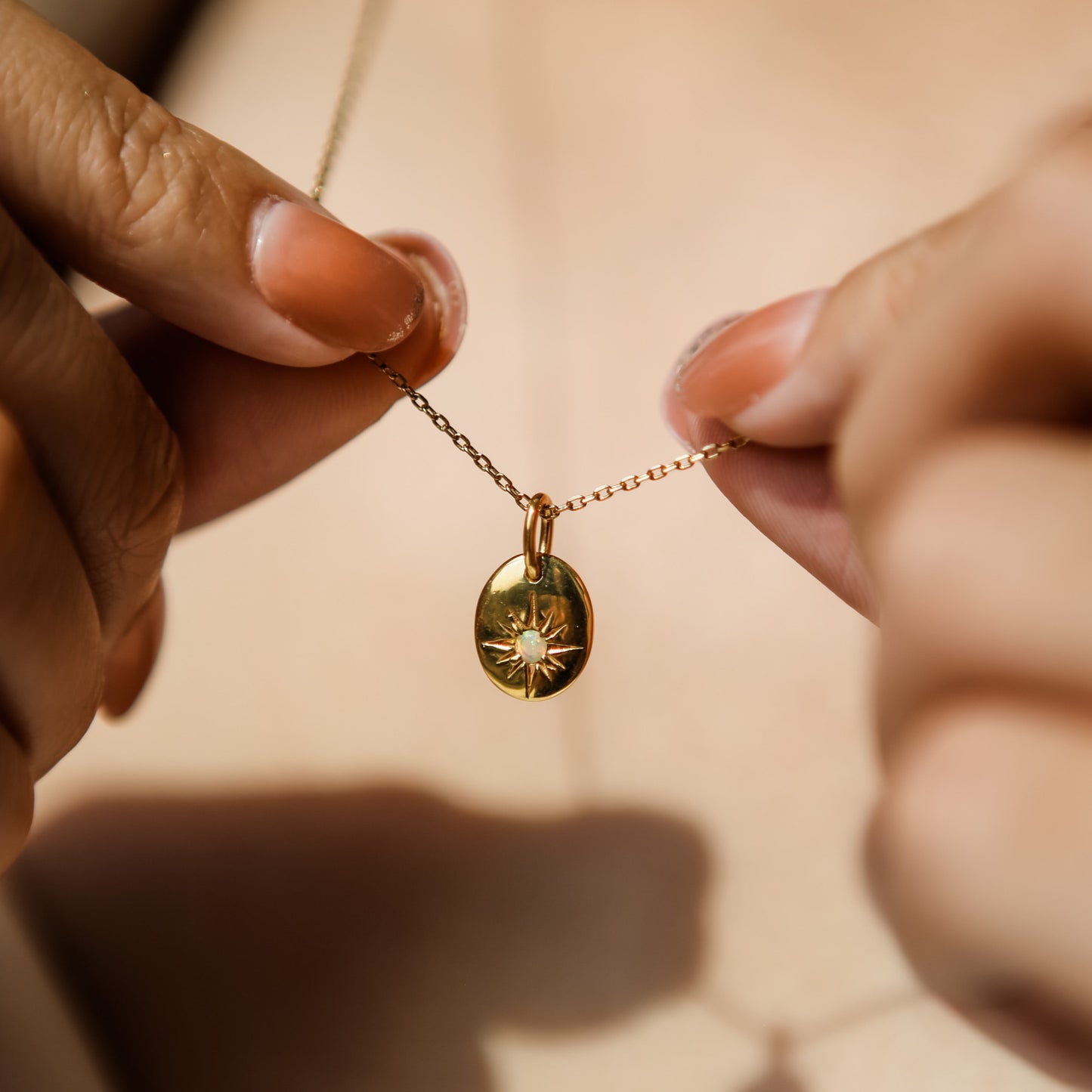 October Birthstone Necklace - Opal