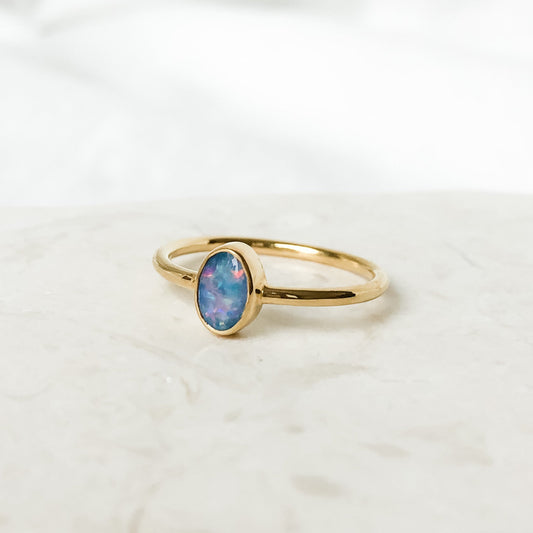 Opal Ring - 14K Gold Vermeil