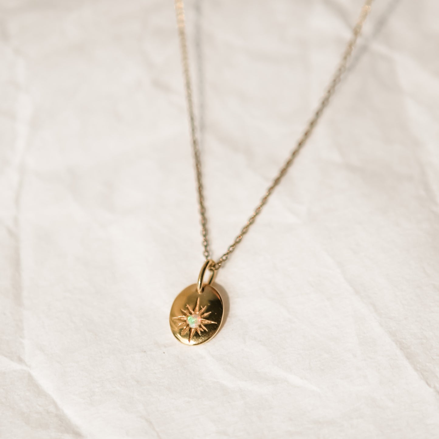 October Birthstone Necklace - Opal