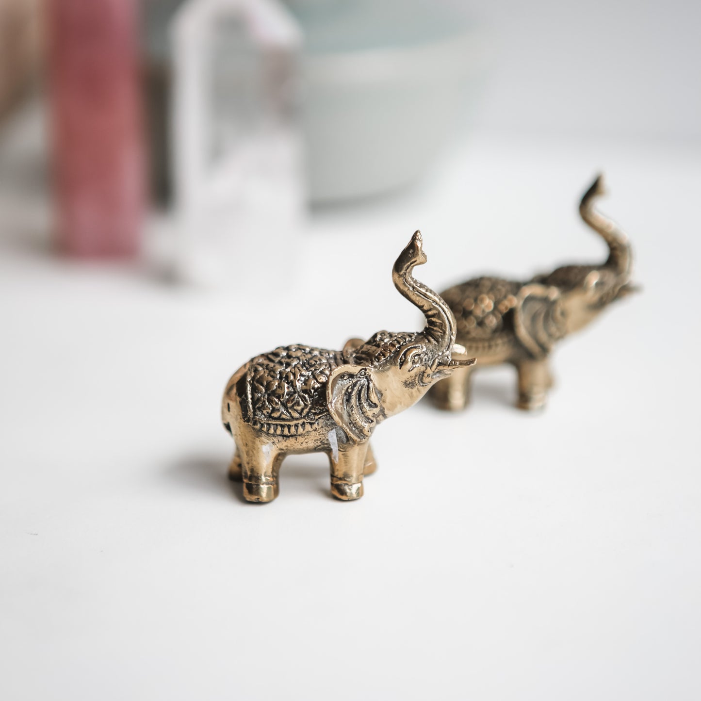 Mini Elephant Brass Statue