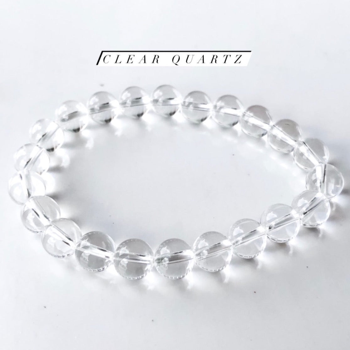 Crystal Beads Bracelet - Clear Quartz