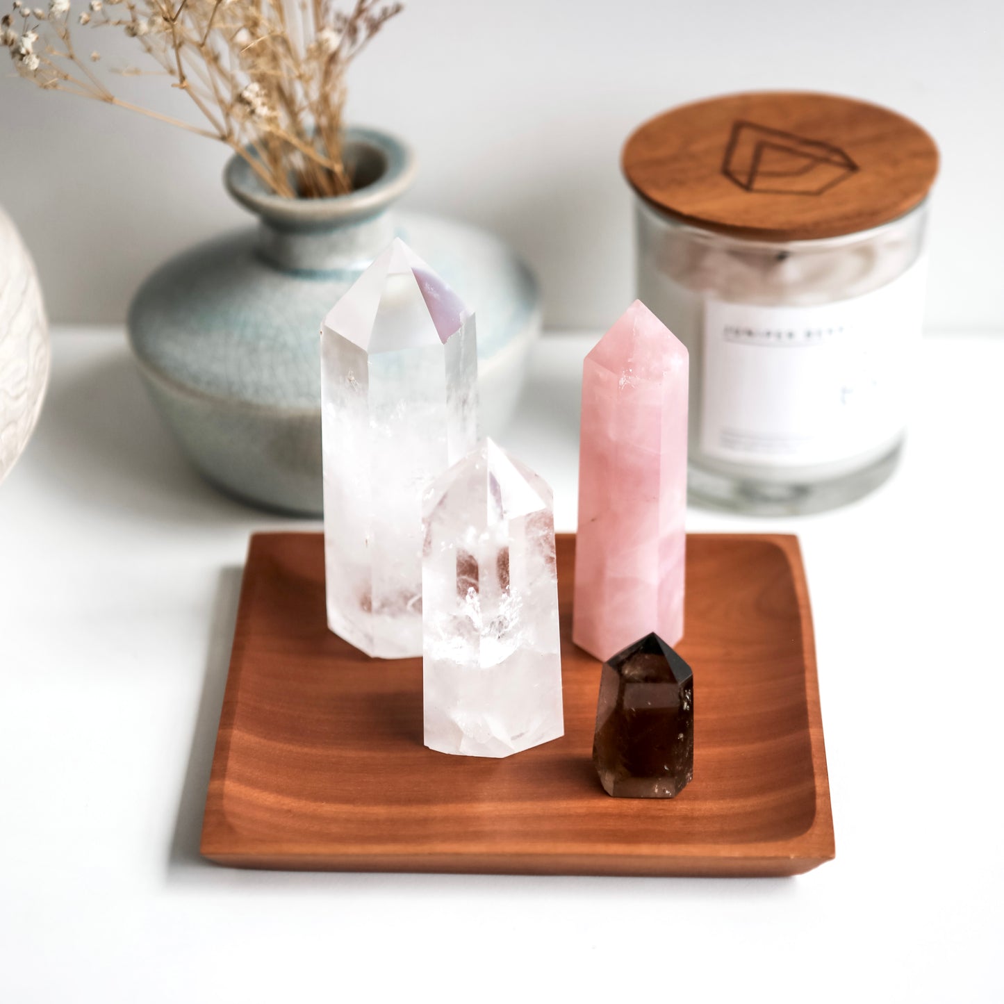 Wood Crystal Tray - Square