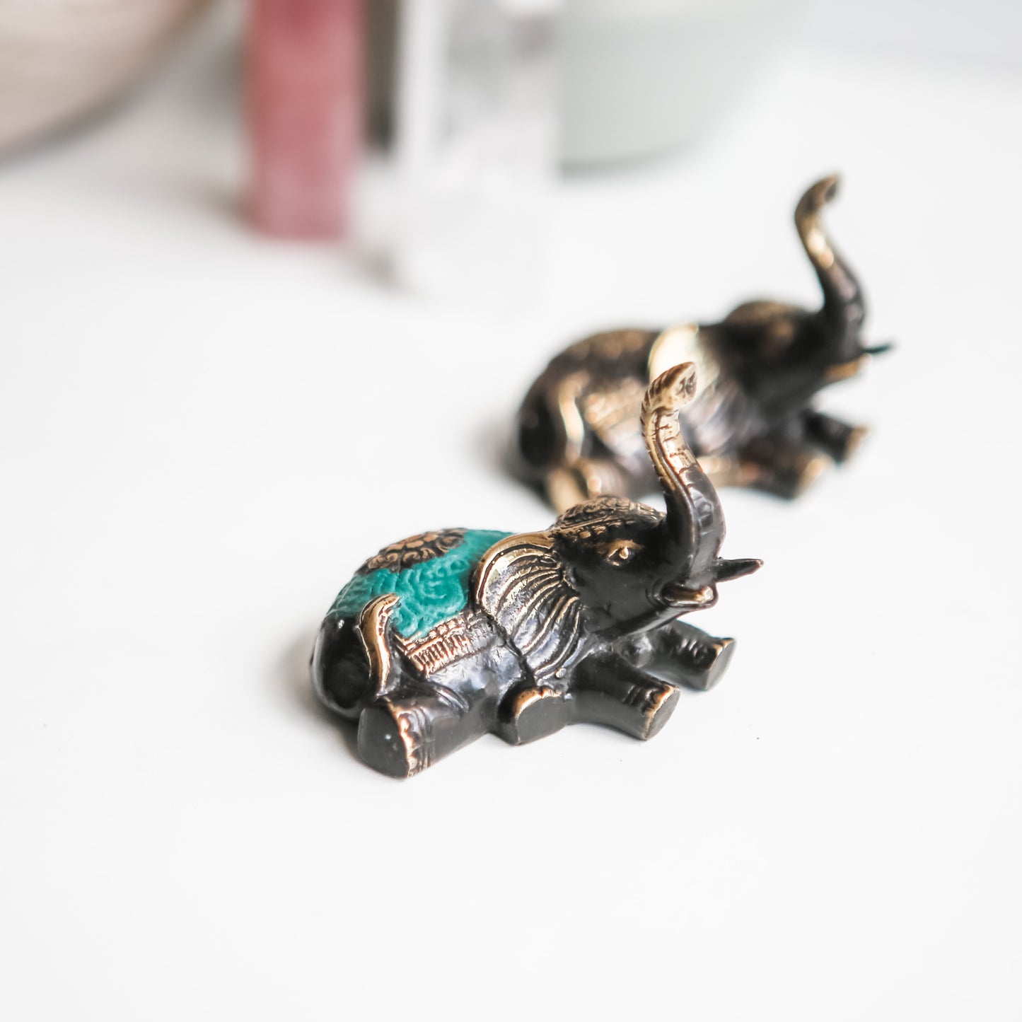Sleeping Elephant Brass Statue