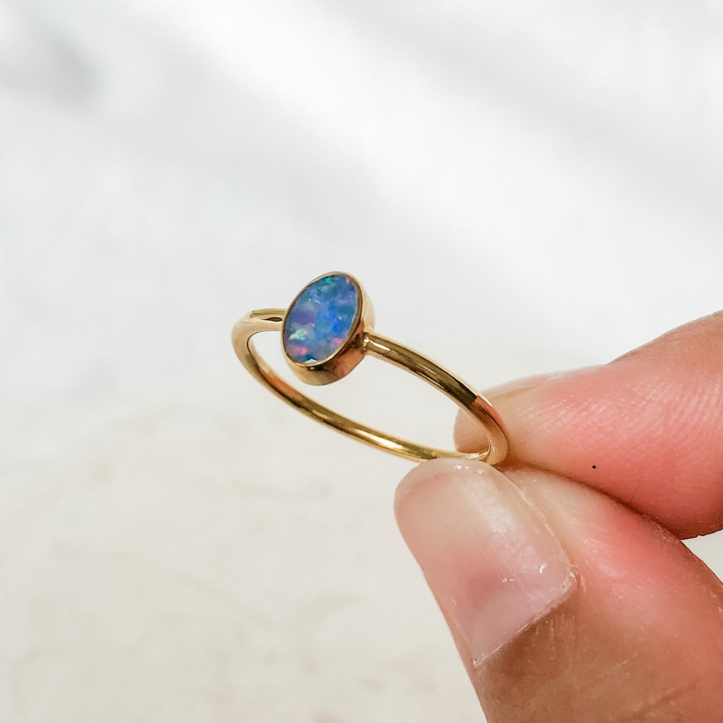 Opal Ring - 14K Gold Vermeil