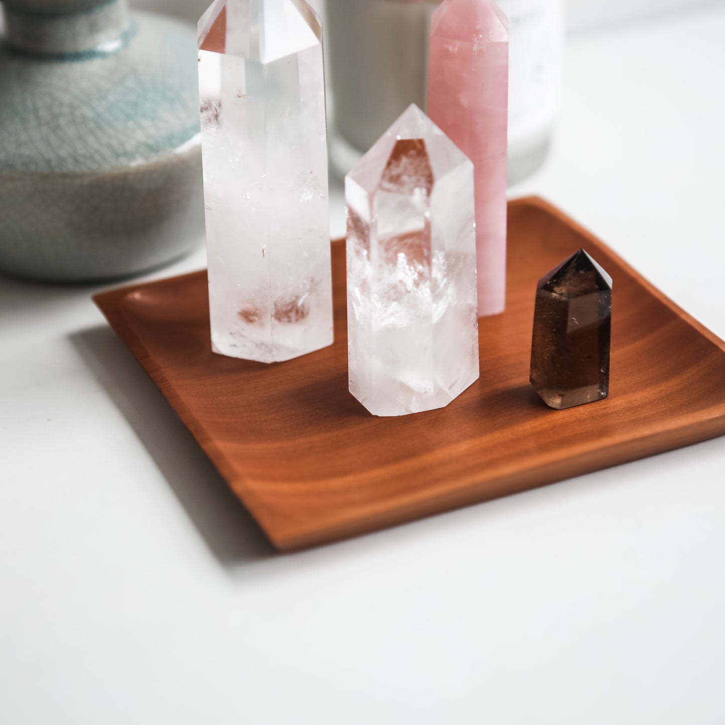 Wood Crystal Tray - Square