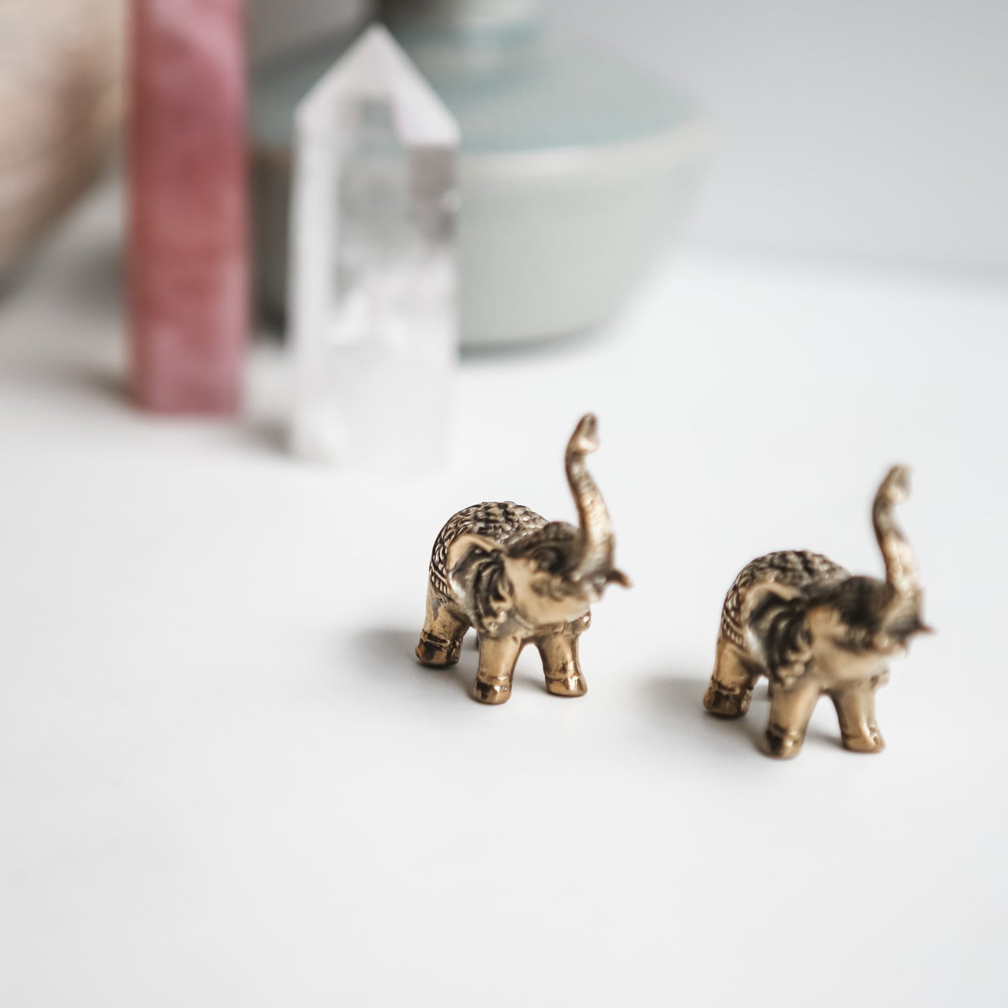 Mini Elephant Brass Statue