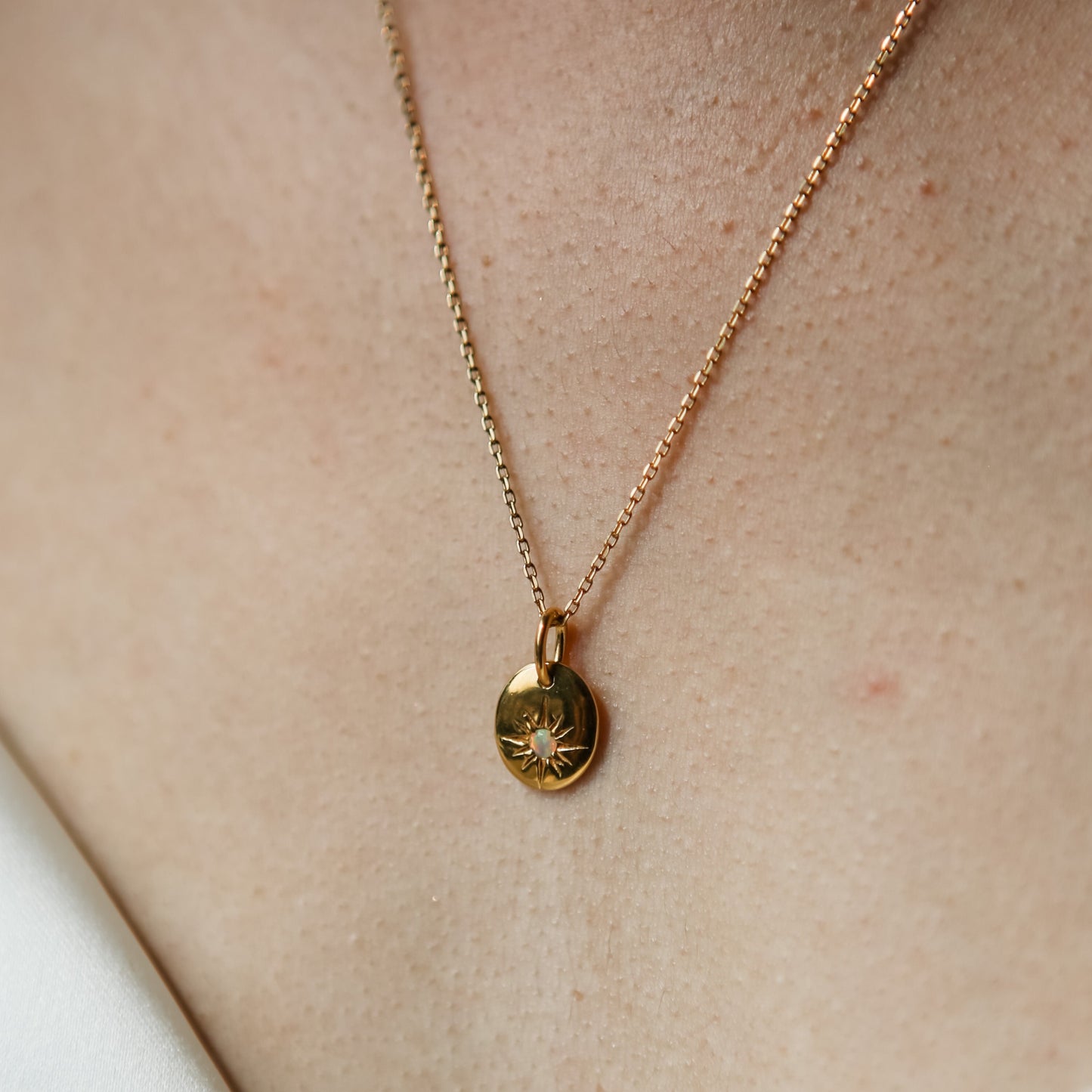 October Birthstone Necklace - Opal