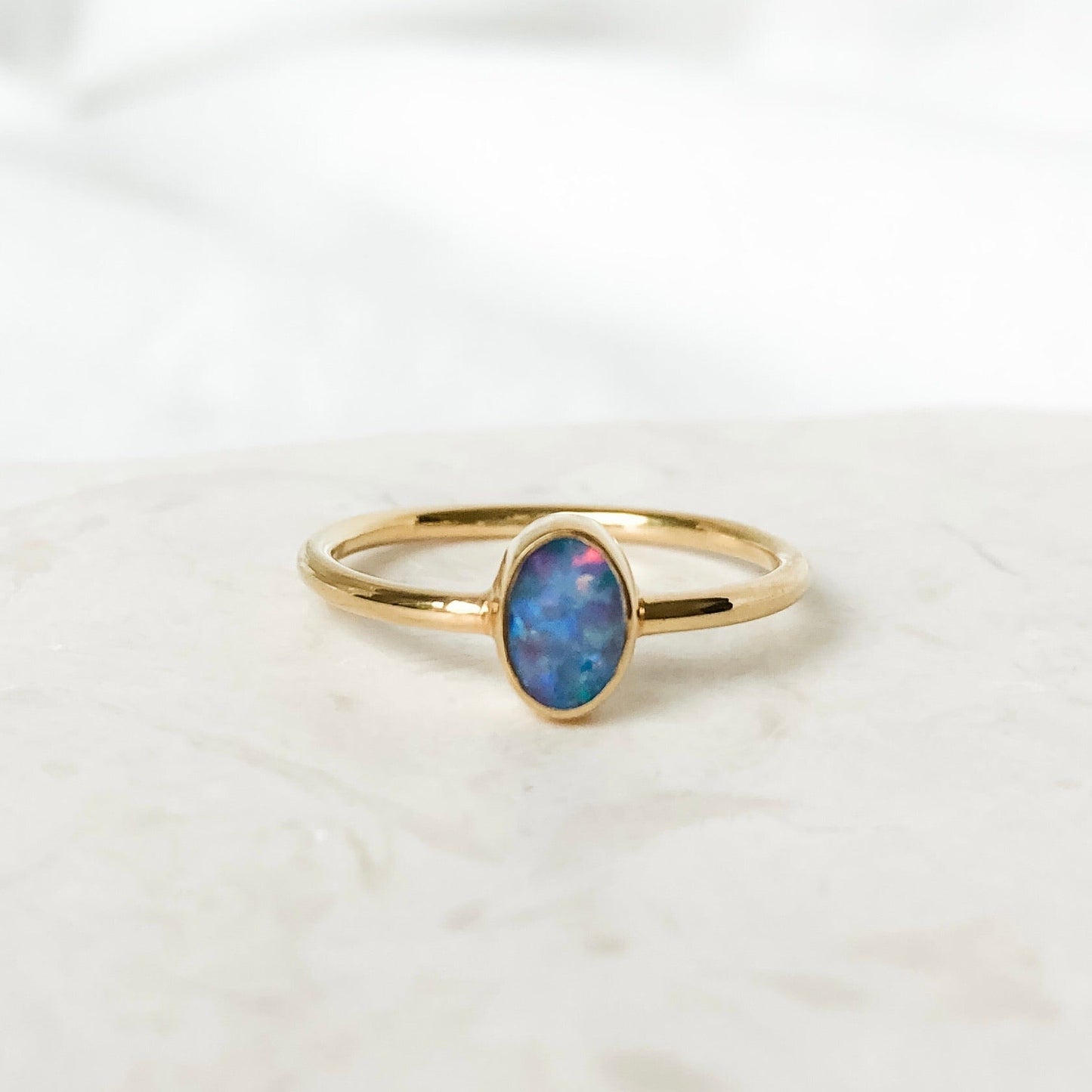 Opal Ring - 14K Gold Vermeil