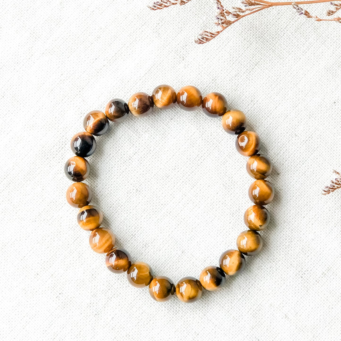 Crystal Beads Bracelet - Yellow Tigers Eye