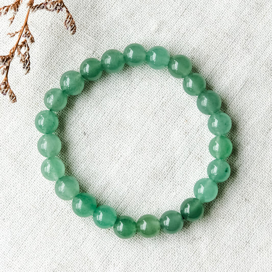 Crystal Beads Bracelet - Green Aventurine