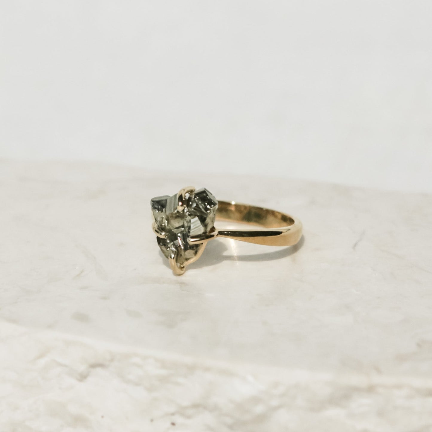 Pyrite Ring - 14K Gold Vermeil