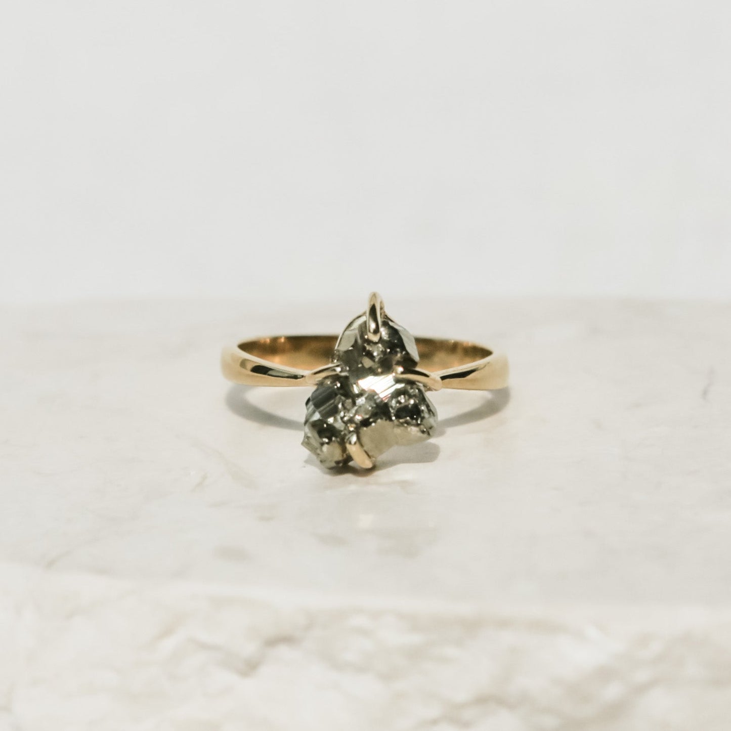 Pyrite Ring - 14K Gold Vermeil