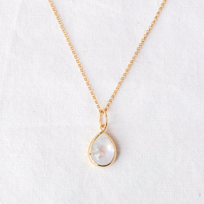 Moonstone Necklace - 14K Gold Vermeil