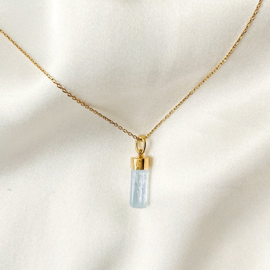 Aquamarine Necklace - 14K Gold Vermeil