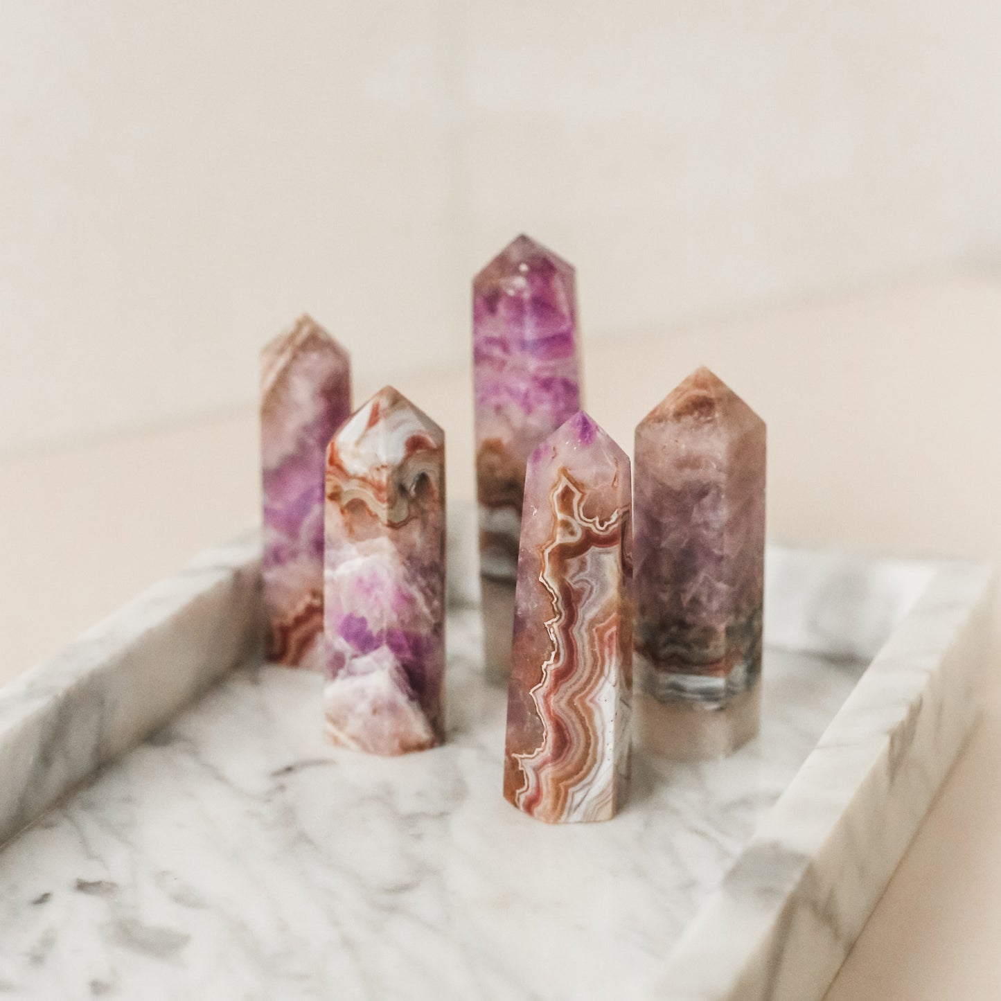 Amethyst Banded Agate Tower S