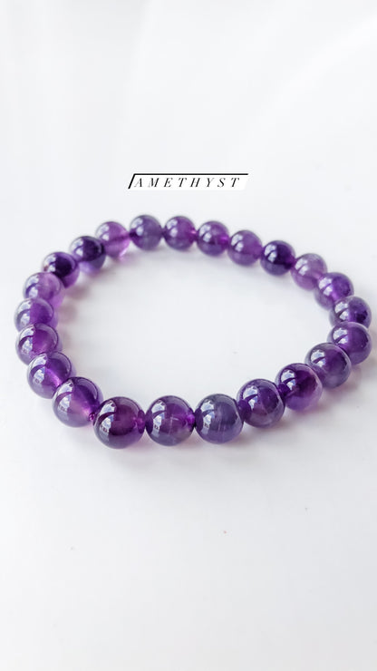 Crystal Beads Bracelet - Amethyst