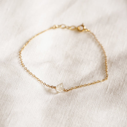Herkimer Diamond Bracelet - 14K Gold Vermeil