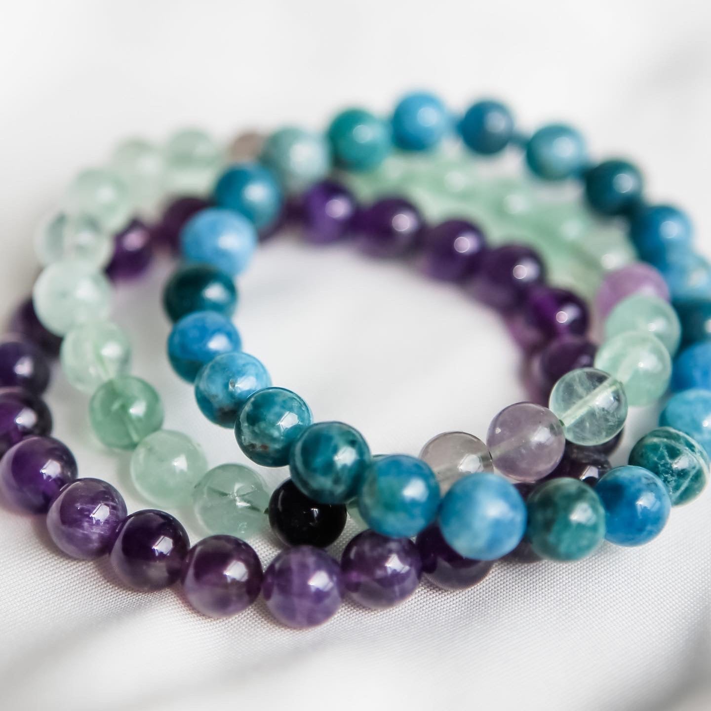Crystal Beads Bracelet - Amethyst