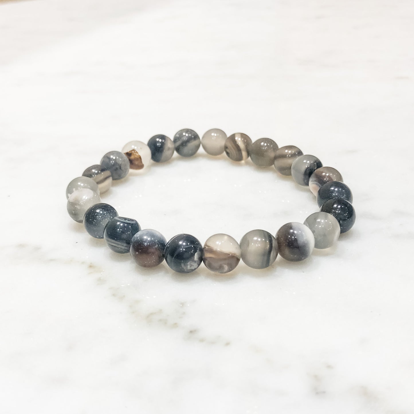 Crystal Beads Bracelet - Onyx Agate