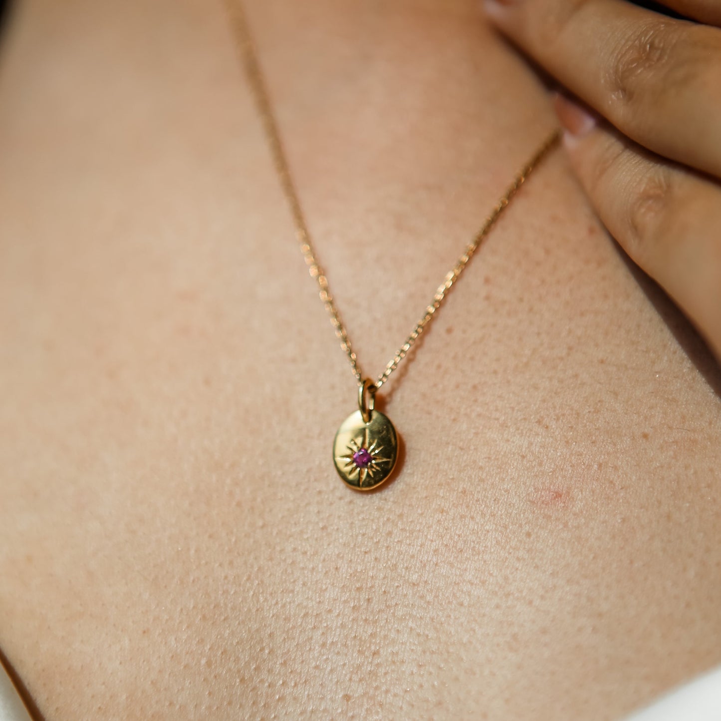 July Birthstone Necklace - Ruby